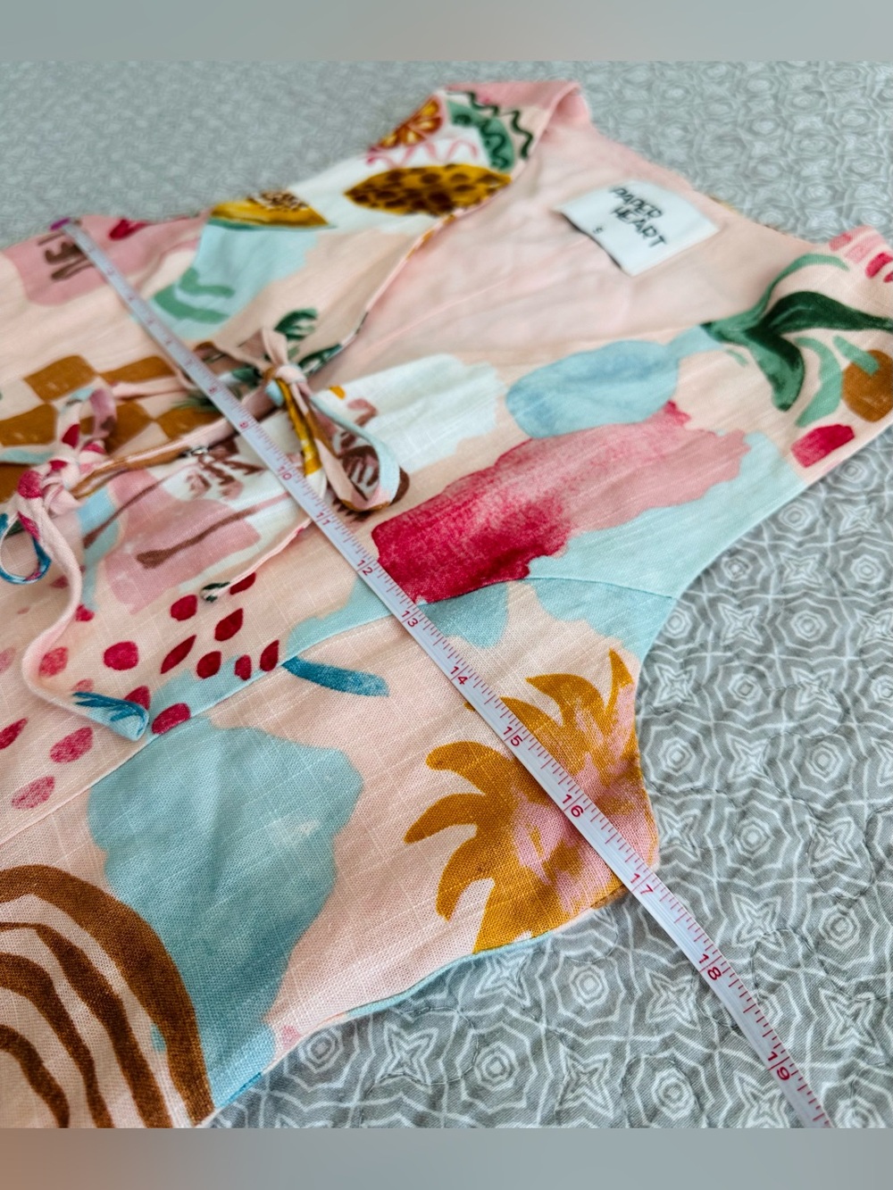 Paper Heart Pink Multi Fruit-Print Tie-Front Tank Top - Picture 7 of 10